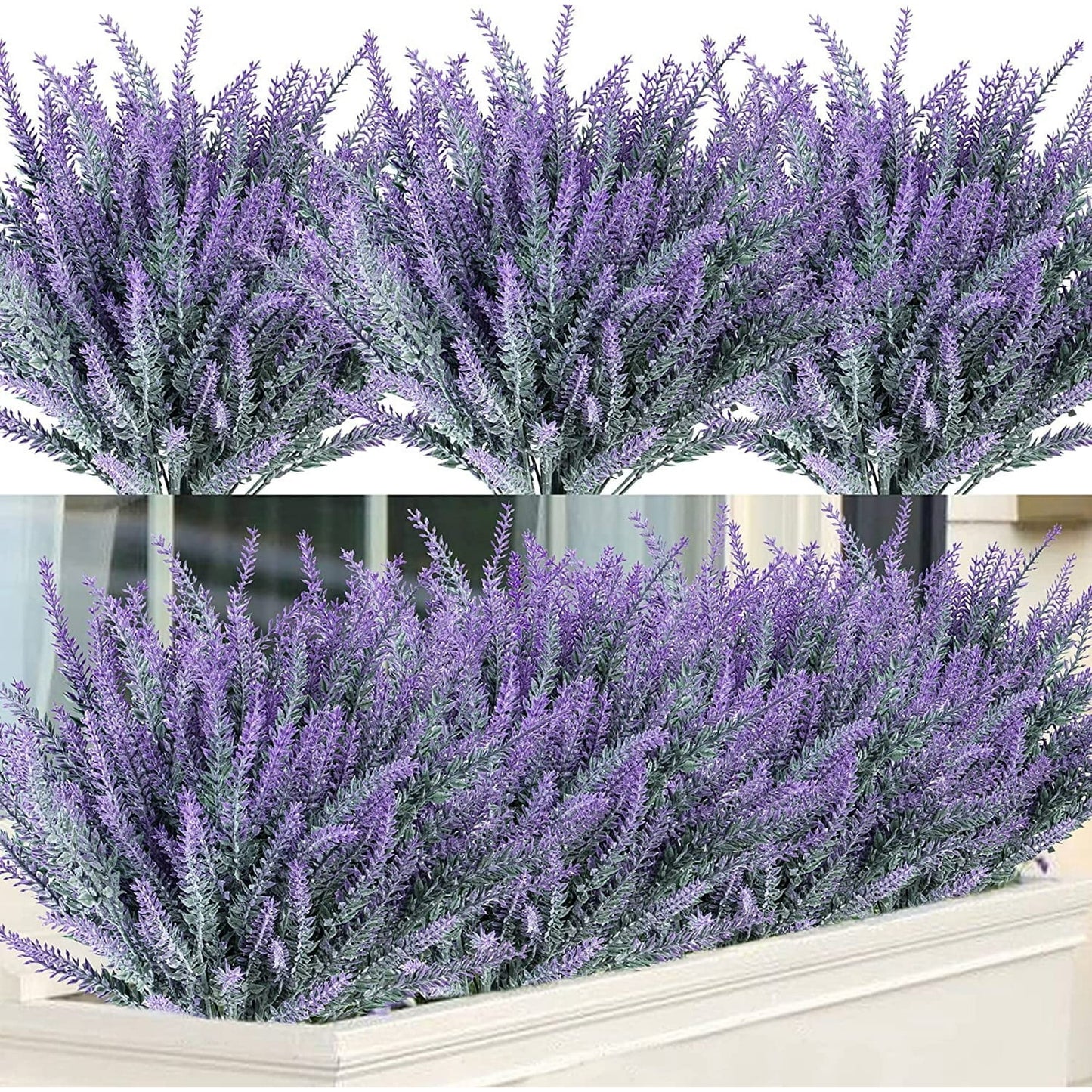 KomHome 12 Bundles Artificial Flowers Purple Flowers Lavender for Home Table Indoor Outdoor Wedding