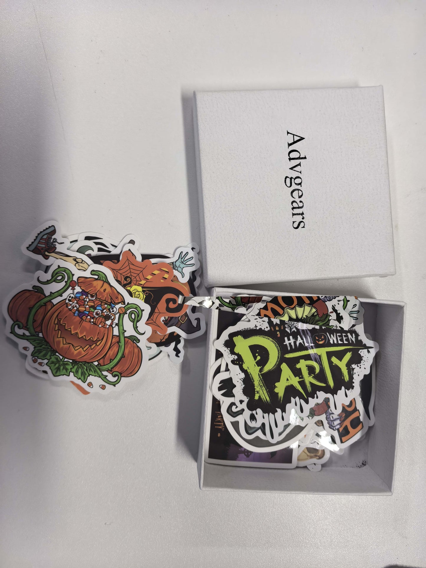 50PCS Non-Repeating Halloween Pumpkin Theme Stickers, Vinyl Waterproof Holiday Party Stickers