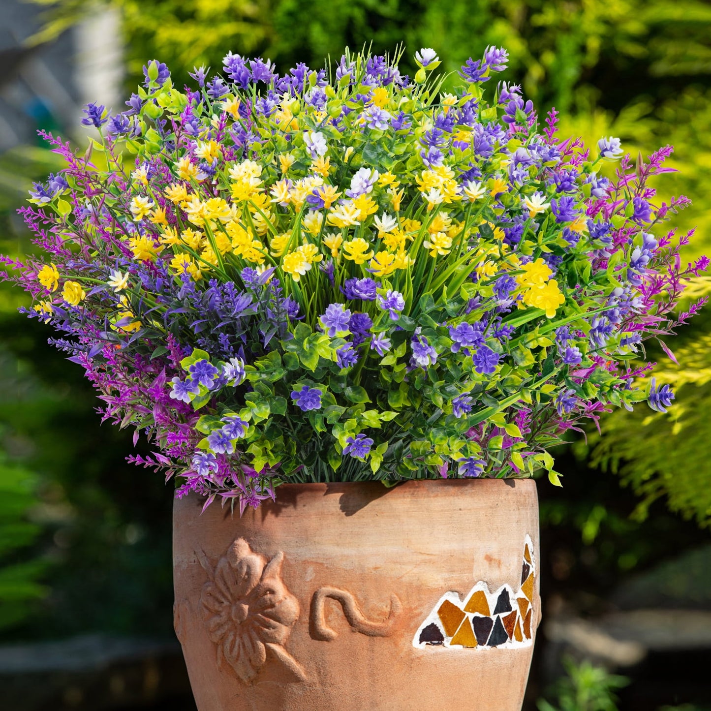 20 PCS Artificial Flowers, UV Resistant Fake Flowers Faux Flowers for Bulk for Home Indoor Outdoor Planters for Garden Window Front Porch Decor