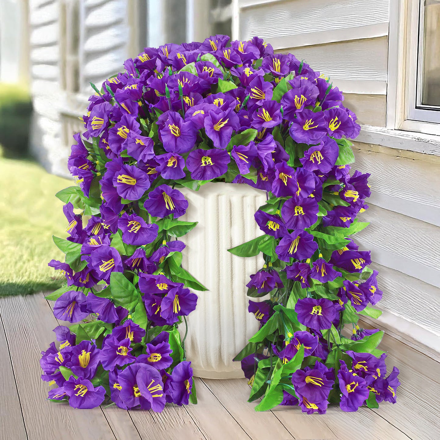 Scidweet Artificial Fake Hanging Flowers Plants for Outdoor Summer Decoration