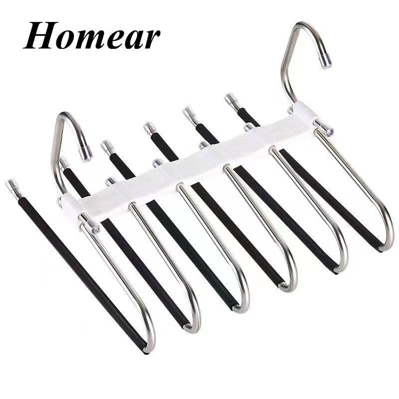 Homear Pants Hangers 2 Pack Space Saving Metal Closet Organizer,Clothes Pants Hangers,Anti-Slip Design,Closet Organizers and Storage for Pants Jeans Skirts Scarf Legging