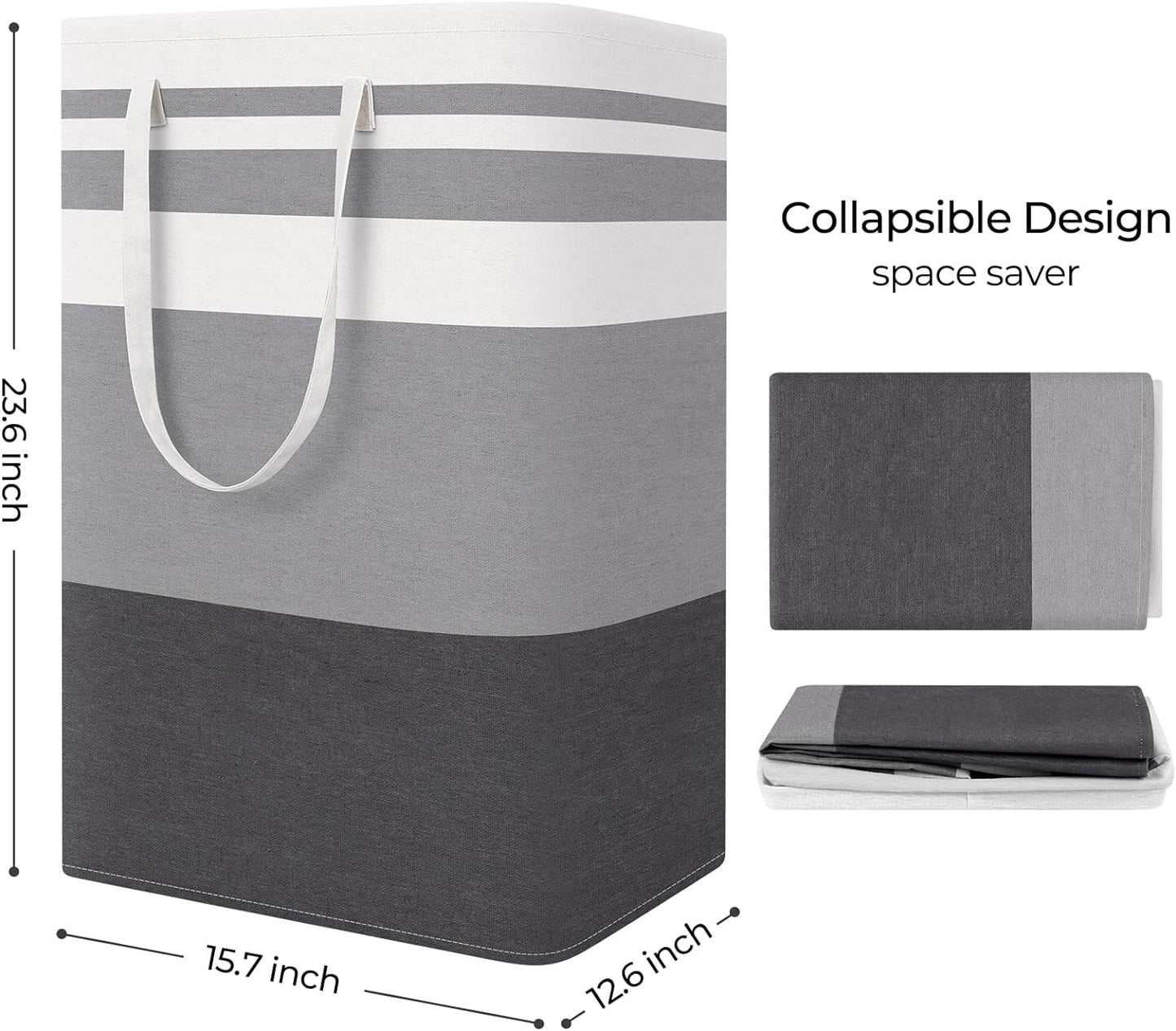 Scidweet 3 Pack 75L Freestanding Waterproof Collapsible Cotton and Linen Large Laundry Basket