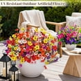 Scidweet Artificial Flowers for Outdoors, 24 Bundles Fake Silk Flowers UV Resistant Faux Plastic Plants for Indoor Outdoor Garden Porch Window Box Spring Summer Home Decor, Multicolor