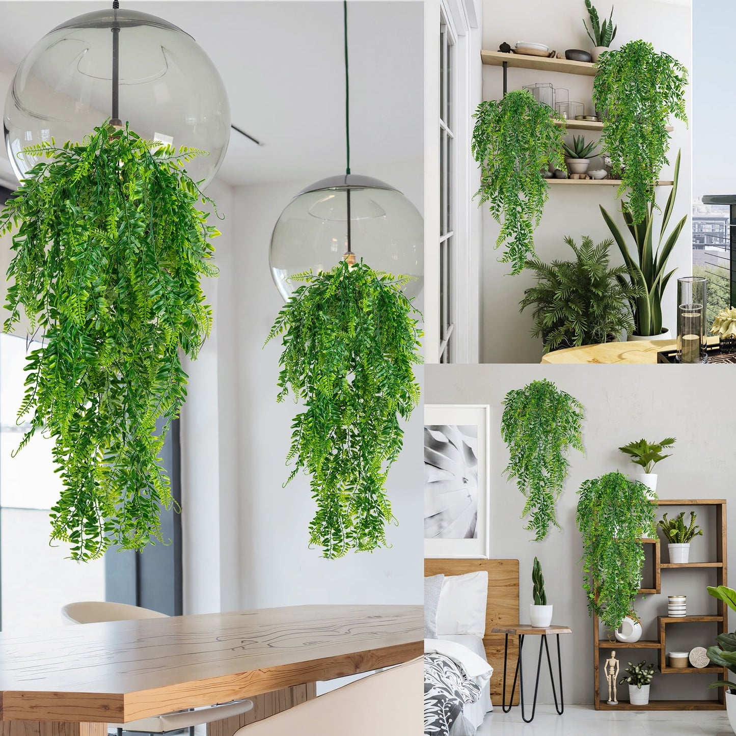 Scidweet 4 Pack Artificial Hanging Plants, Fake Greenery Ivy Leaves Faux Plants for Indoor Outdoor Home Office Wedding Courtyard Decor