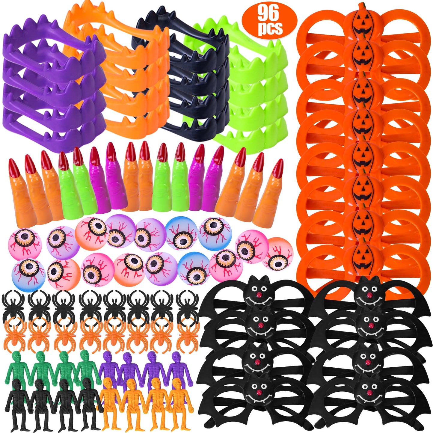 96 Pcs Halloween Party Favors, Halloween Toys for Kids for Gifts Classroom Prizes