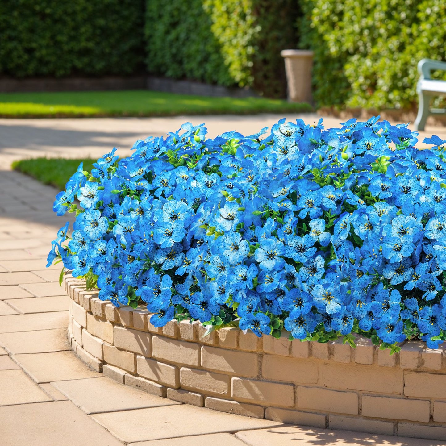 Scidweet 16 Bundles Artificial Fake Flowers Outdoor, Faux Flowers Plastic Plants Spring Summer Outside Home Porch Garden Window Box Decor
