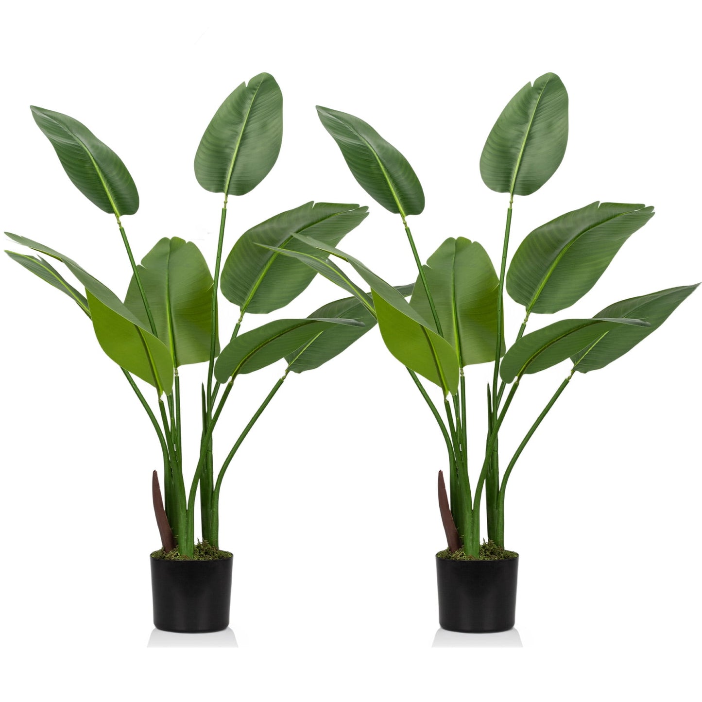 Scidweet 2 Pack Artificial Birds of Paradise Plant, 4 FT Fake Plant Faux Tropical Palm Tree in Pot for Indoor Outdoor Home Office Bedroom Decor