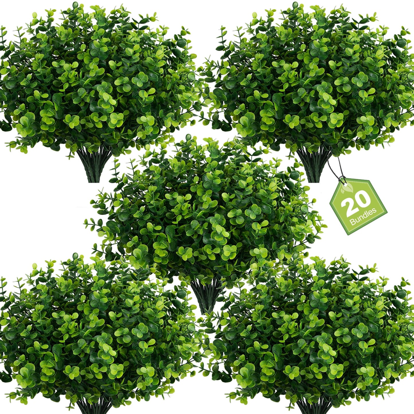 Scidweet 20 Bundles Fake Plants, Artificial Fake Flowers Faux Plants Indoor Outdoor Spring Summer Greenery Home Office Garden Decoration