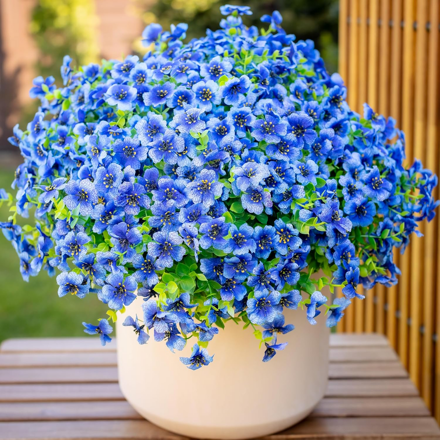 Scidweet 16 Bundles Artificial Fake Flowers Outdoor, Faux Flowers Plastic Plants Spring Summer Outside Home Porch Garden Window Box Decor