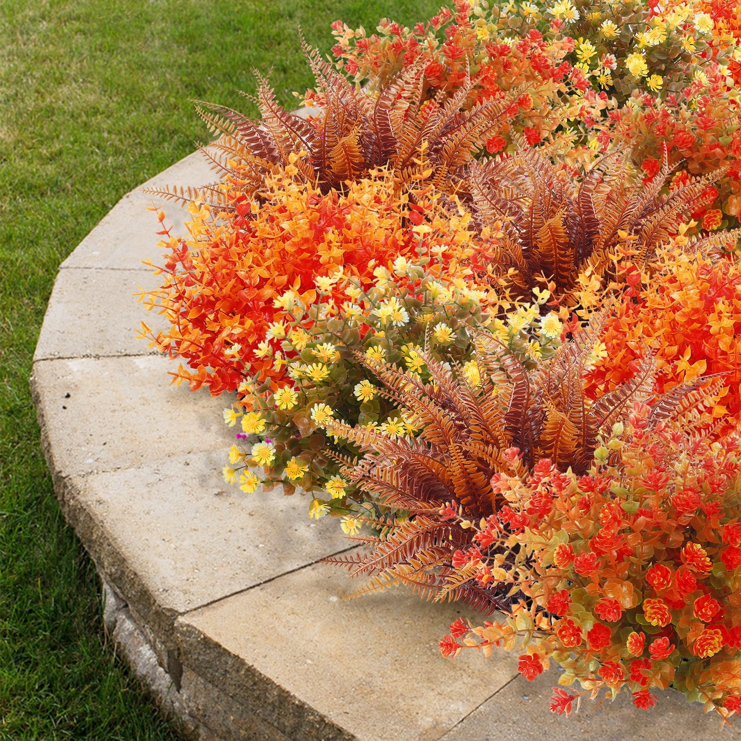 Scidweet 24 Pcs Artificial Fall Flowers, Fake Fall Decorations for Home Autumn Outdoor Thanksgiving Decor