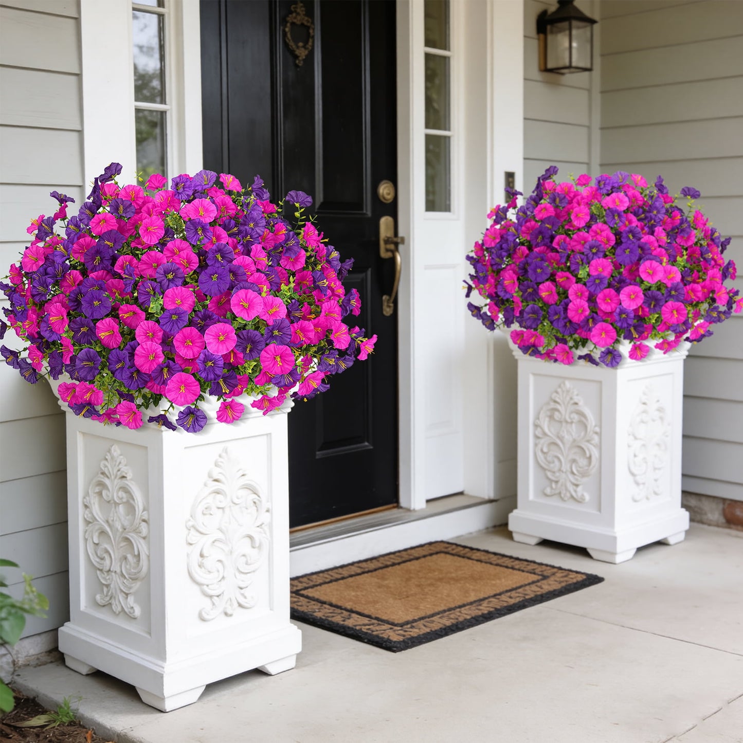 Scidweet Artificial Flowers for Outdoors, 12 Bundles Faux Fake Silk Flowers Morning Glory Bouquet UV Resistant for Garden Porch Patio Front Door Spring Summer Indoor Outdoor Home Decor