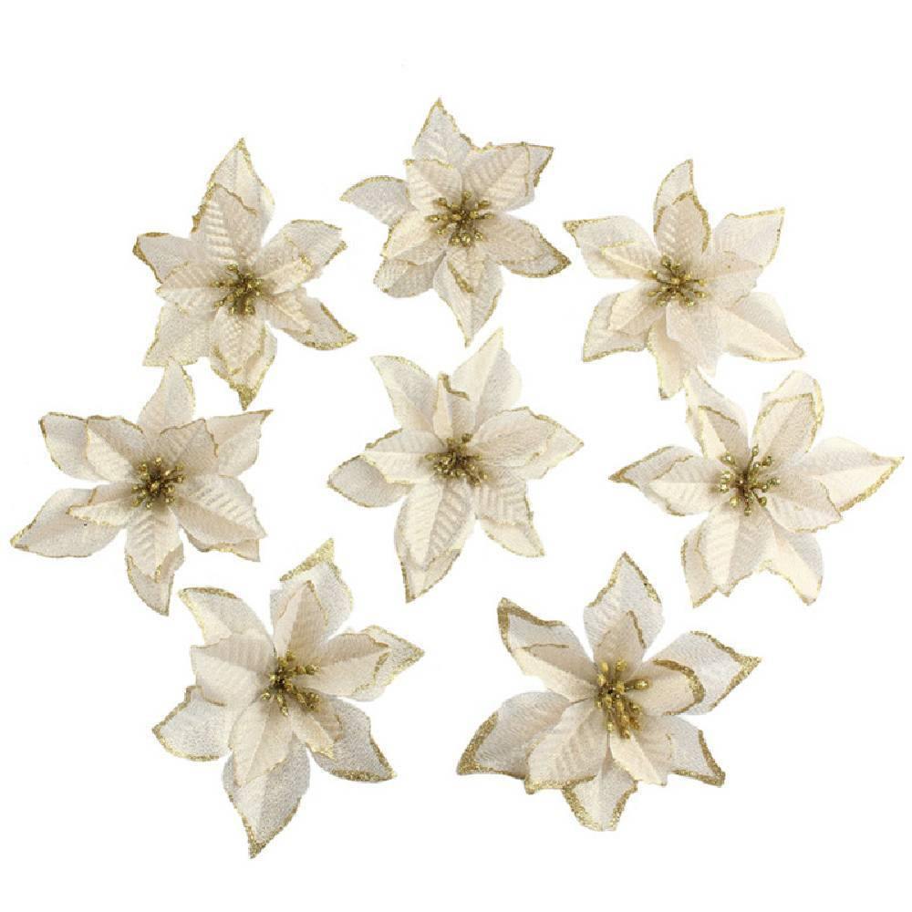13cm 20 Christmas Flowers Christmas Ornaments Simulation Christmas Flowers - aonal