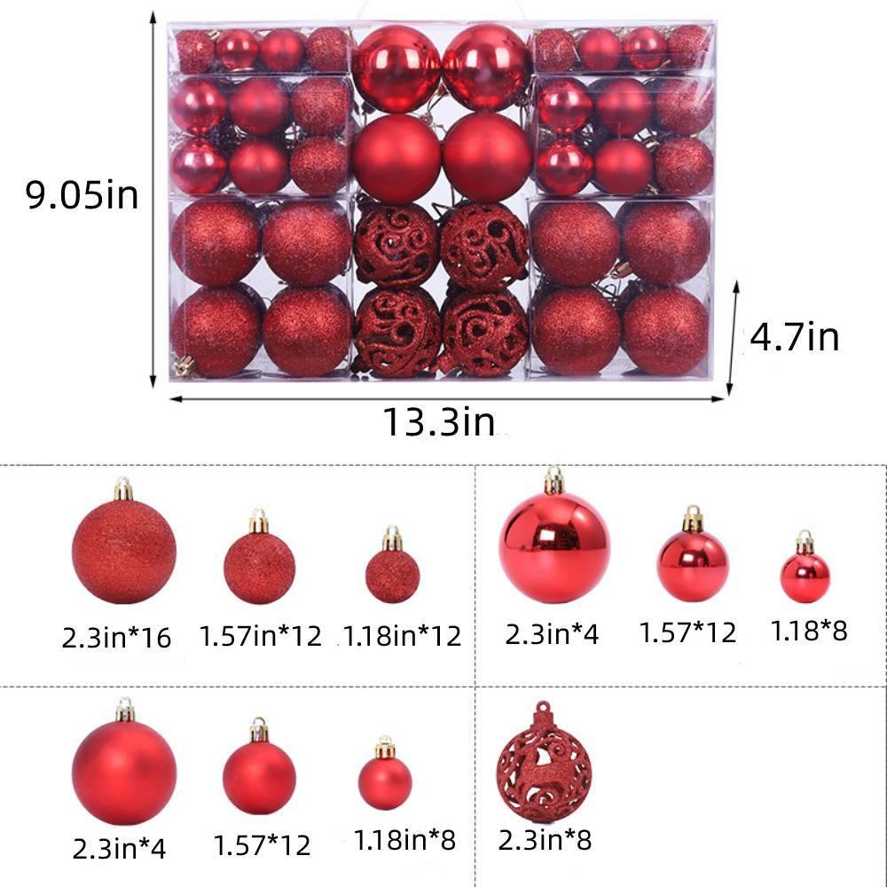 100 Christmas Ball Gift Box Set Christmas Tree Decoration Christmas Decoration Pendant - aonal