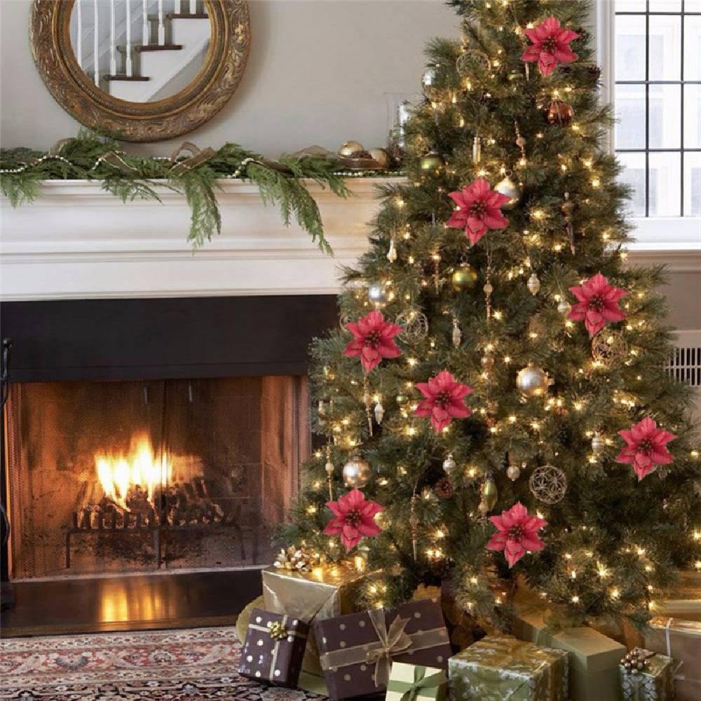 13cm 20 Christmas Flowers Christmas Ornaments Simulation Christmas Flowers - aonal