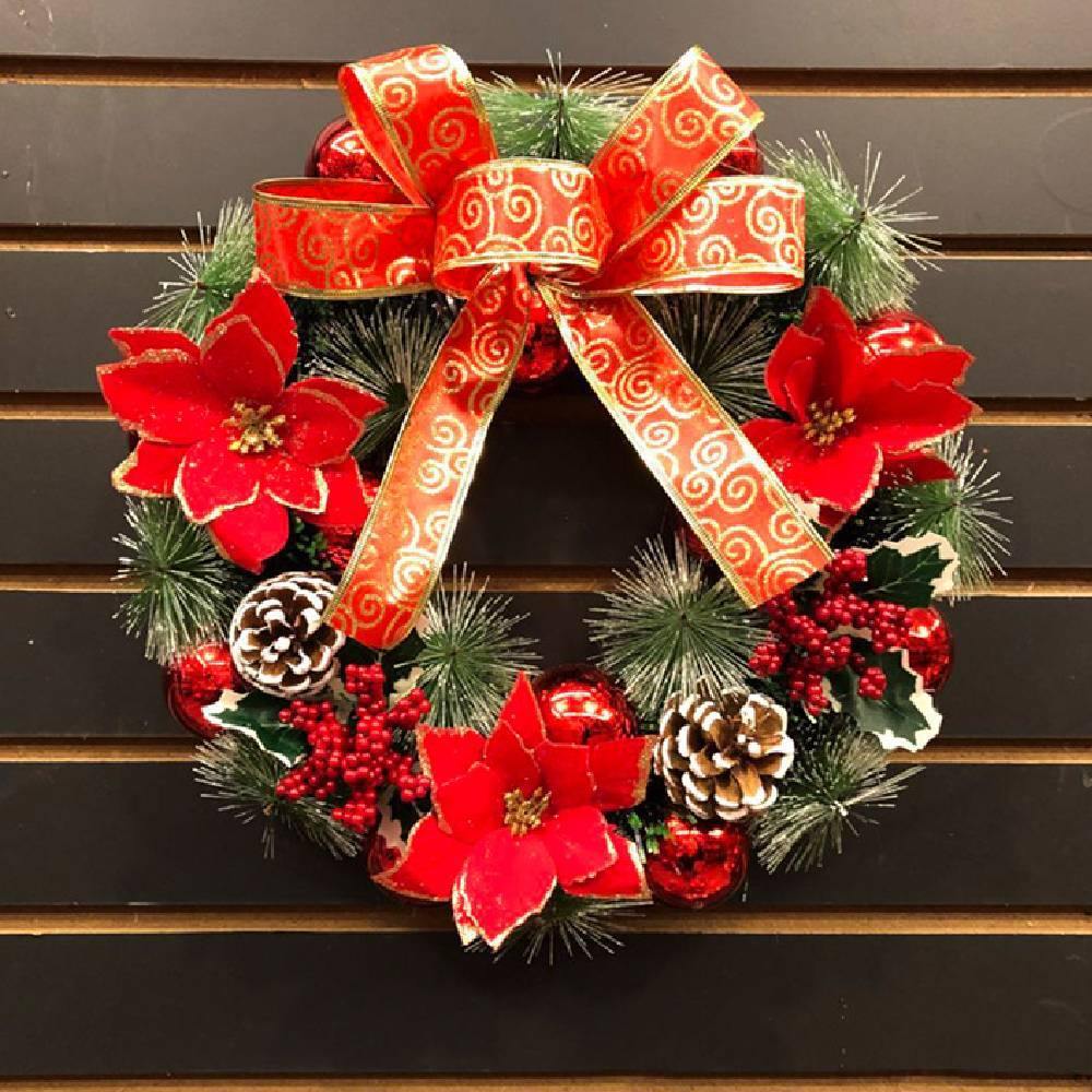2020 Christmas Ornaments 40cm Christmas Wreath Day Decoration - aonal