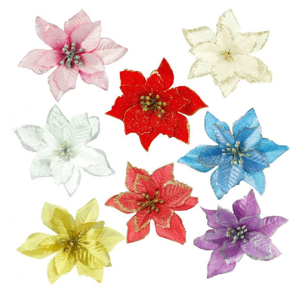 13cm 20 Christmas Flowers Christmas Ornaments Simulation Christmas Flowers - aonal