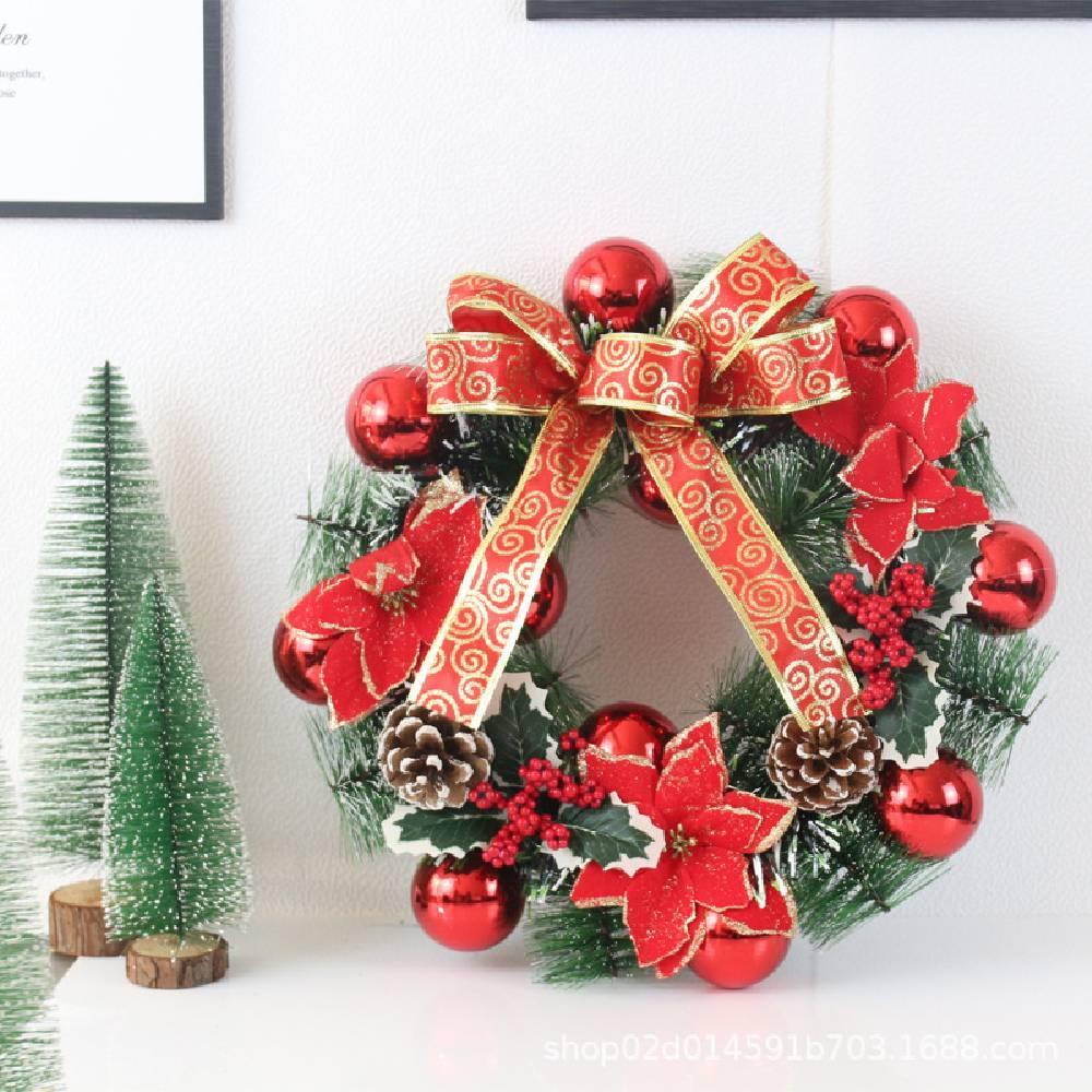 2020 Christmas Ornaments 40cm Christmas Wreath Day Decoration - aonal