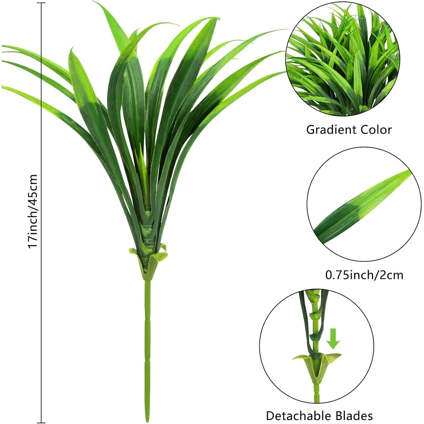 Scidweet Artificial Plants Outdoor, 16 Bundles Fake Faux Grass Plastic Plants Spring Summer for Home Patio Garden Porch Yard Decor, Green