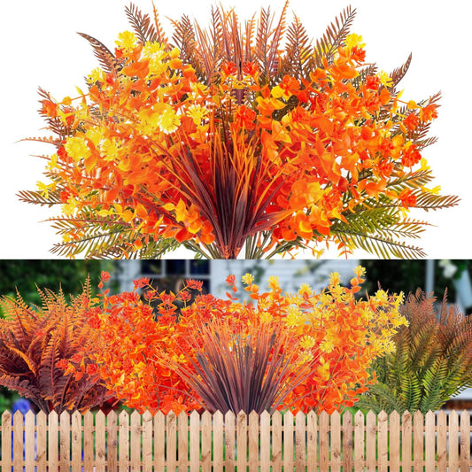 Scidweet 20 Pcs Artificial Fall Flowers, Fake Fall Decorations for Home Outdoor Autumn Garden Thanksgiving Decor