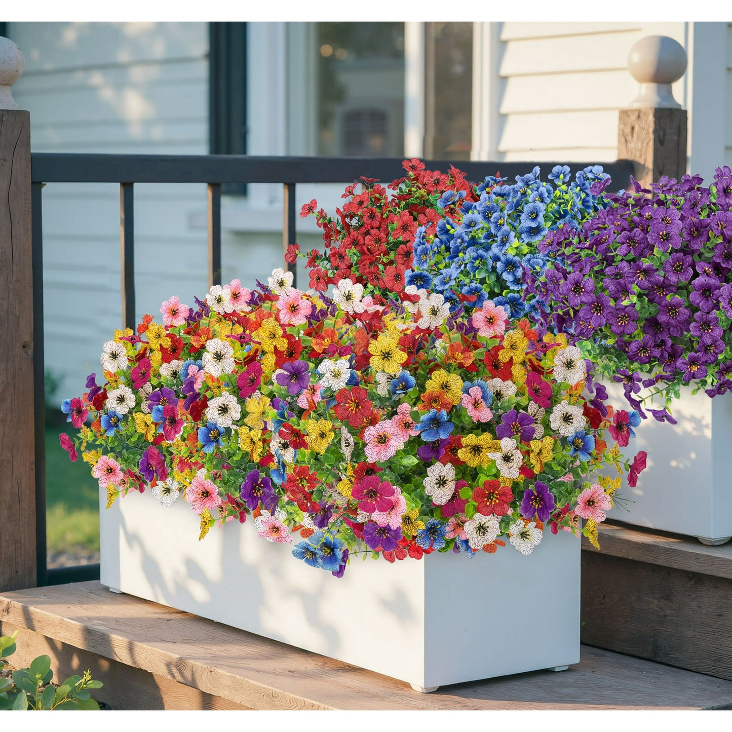 Scidweet 16 Bundles Artificial Flowers, Fake Plastic Flowers Faux Silk Flower for Indoor Outdoor Spring Summer Garden Home Decoration, MultiColor