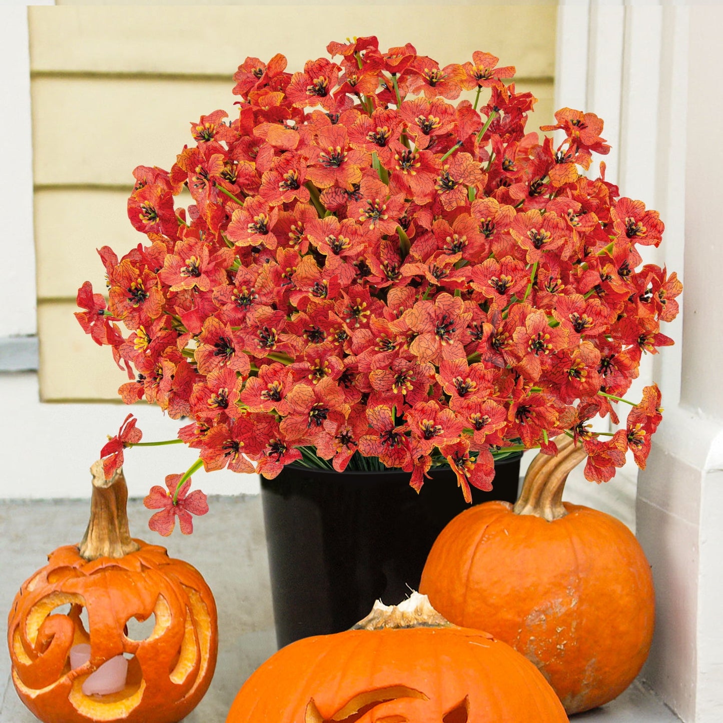 Scidweet 24 Pcs Artificial Fall Flowers, Fake Fall Decorations for Home Outdoor Autumn Plants Garden Thanksgiving Decor