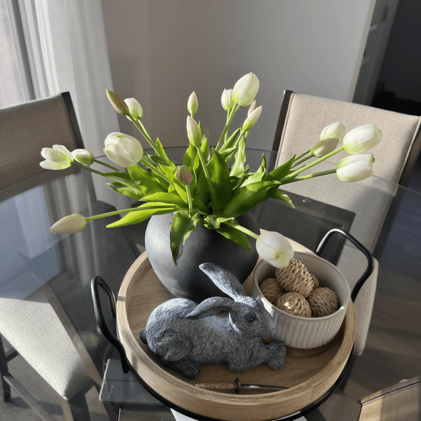 Scidweet 15 Pcs Artificial Flowers Fake Tulip, Real Touch Artificial Fake Tulip Flowers Bouquet Home Table Party Wedding