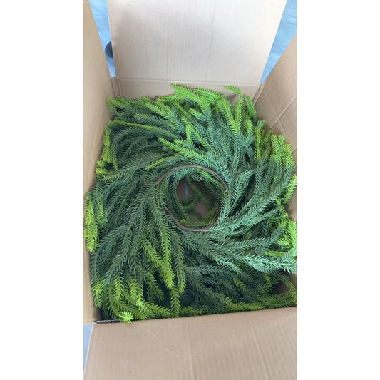 Artificial Christmas Norfolk Pine Garland, 9FT Fake Garlands Faux Greenery Garland Winter Christmas Garland for Fireplace Indoor Outdoor Xmas Decor