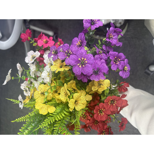 Artificial Flowers for Outdoors, 18 Bundles Faux Fake Flowers Plants UV Resistant No Fade for Home Garden Porch Patio Spring Summer Decor