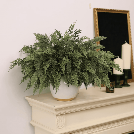 Christmas Greenery Decorations, 16 Pcs Artificial Norfolk Pine Branches Plants for Wreath Indoor Outdoor Home Xmas Decor