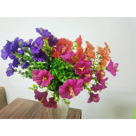 Scidweet 12 bundles of outdoor artificial flowers, autumn artificial flowers fake plants courtyard garden porch morning glory decoration, multi-color