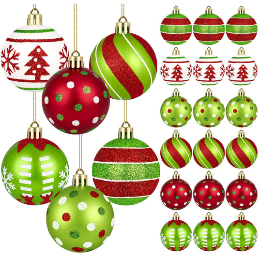 Scidweet Christmas Balls Ornaments, 18 Pcs 2.36" Hanging Balls Christmas Tree Decorations Sets Xmas Ornaments for Indoor Outdoor Holiday Party Xmas Home Decor, Multicolor