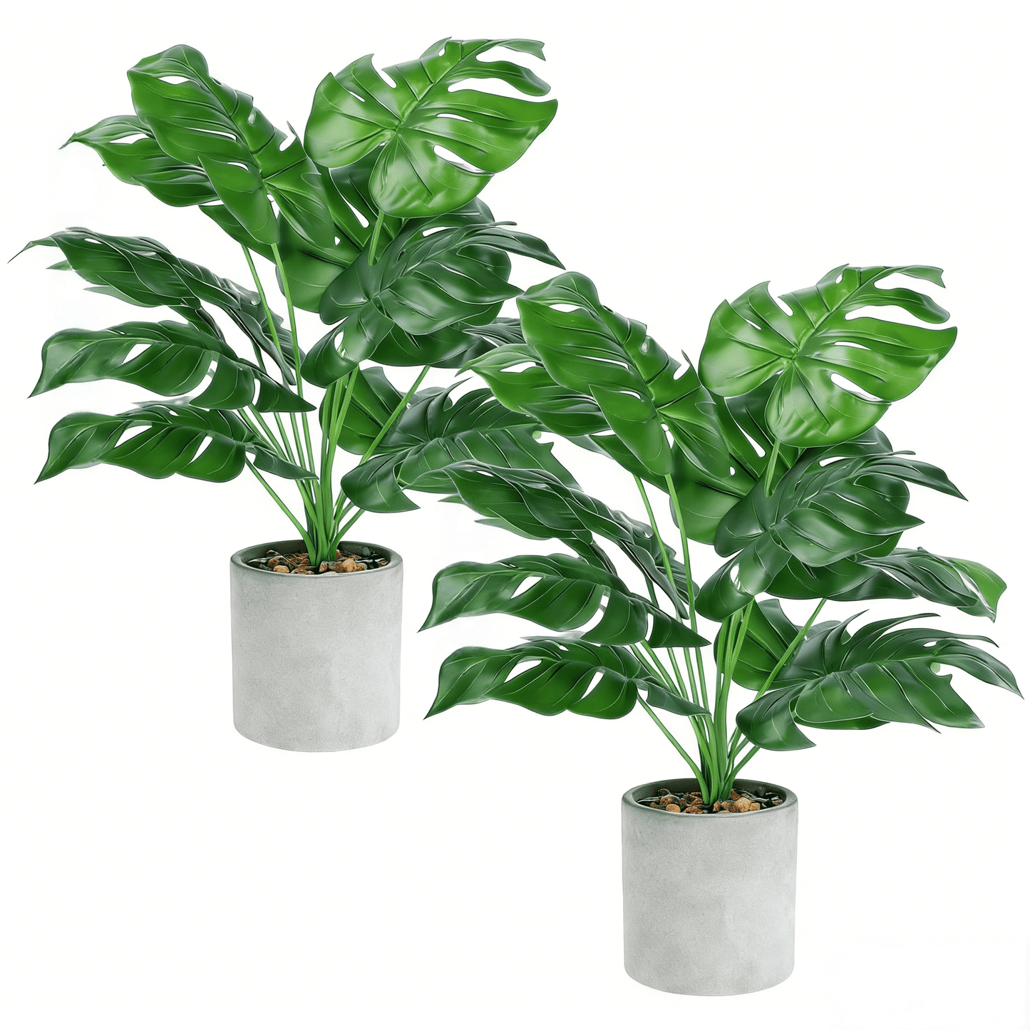 Scidweet 2 Packs Fake Plants, Artificial Tropical Medium Pot Plants Indoor for Home Office Table Kitchen Bathroom Home Decor