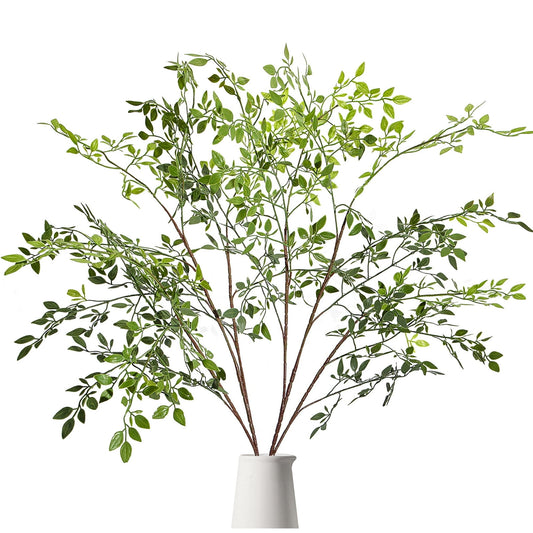 Scidweet 4 PCS Artificial Plants, 43.3" Fake Nandina Faux Plant for Vase, Artificial Greenery Stems for Indoor Office Home Room Decor