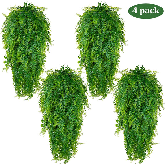 Scidweet 4 Pack Artificial Hanging Plants, Fake Greenery Ivy Leaves Faux Plants for Indoor Outdoor Home Office Wedding Courtyard Decor