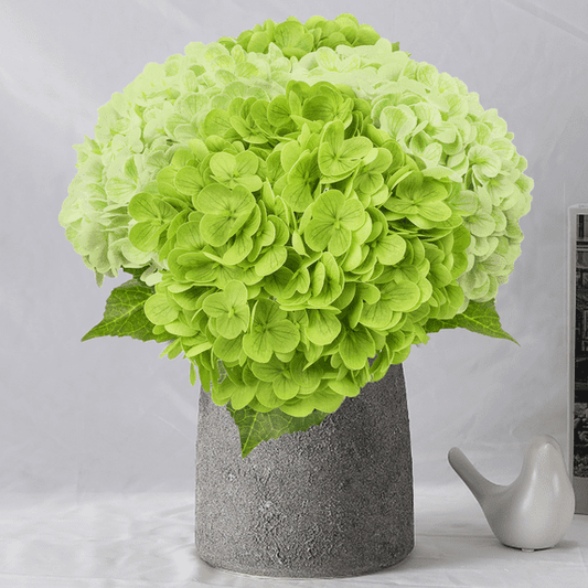 Scidweet Hydrangea Artificial Flowers, 4 Pcs 19.3" Real Touch Latex Faux Fake Flowers for Indoor Outdoor Spring Summer Patio Garden Home Yard Wedding Table Decor, Green