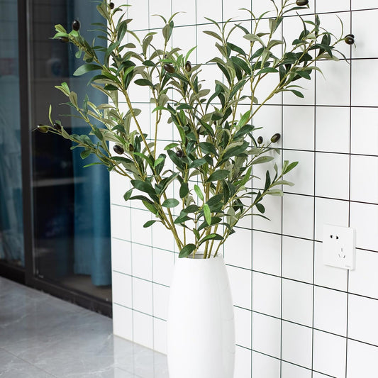 Scidweet 4 pcs Artificial Olive Plants, 39" Fake plants Faux Greenery Olive with 400 Leaves for Vase Office Wedding Home Decor