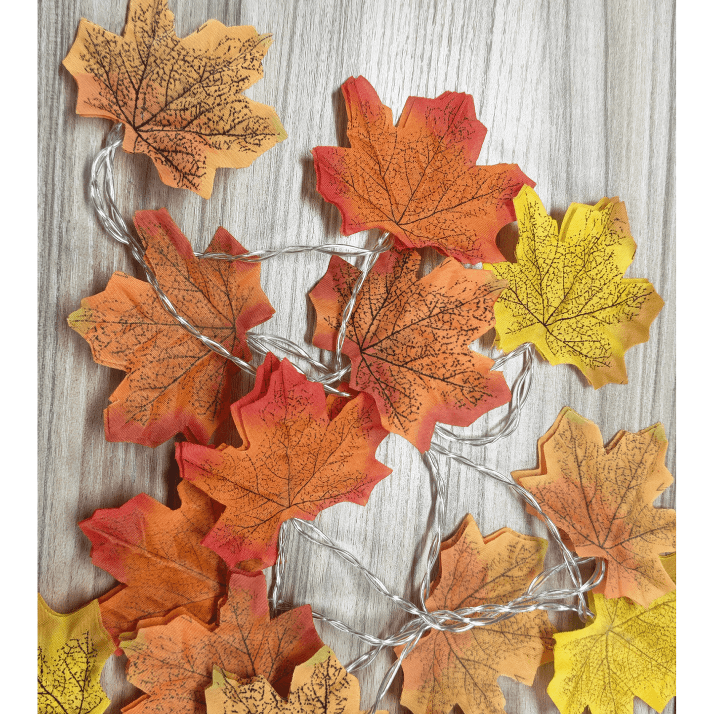Scidweet 6 Pack Fall Maple Leaf Garland, 20FT Artificial Autumn Garland with Lights for Indoor Outdoor Home Thanksgiving Patio Party Decor, Multicolor