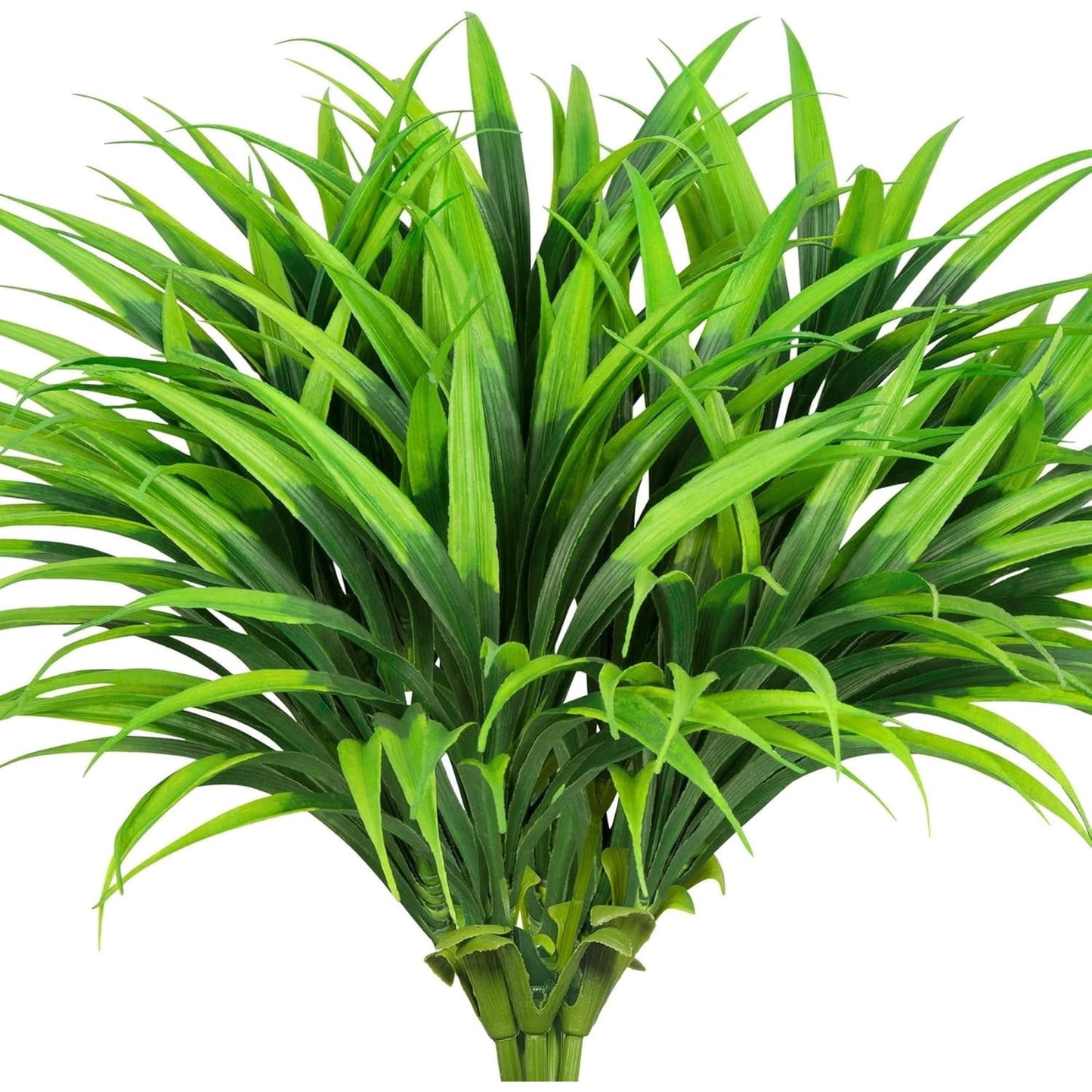 Scidweet Artificial Plants Outdoor, 16 Bundles Fake Faux Grass Plastic Plants Spring Summer for Home Patio Garden Porch Yard Decor, Green