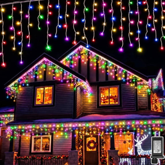 Scidweet Christmas String Lights, 33ft 400 LED Fairy Twinkle Lights 8 Modes Plug in Light for Holiday Wedding Party Home Indoor Outdoor Decoration, MultiColor