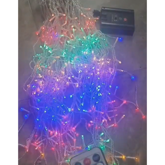 Scidweet Christmas String Lights, 33ft 400 LED Fairy Twinkle Lights 8 Modes Plug in Light for Holiday Wedding Party Home Indoor Outdoor Decoration, MultiColor