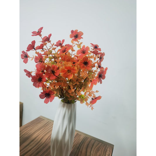 Scidweet artificial autumn flowers, 12 bundles of autumn artificial flower decorations for outdoor home Thanksgiving courtyard garden decoration (orange, red)