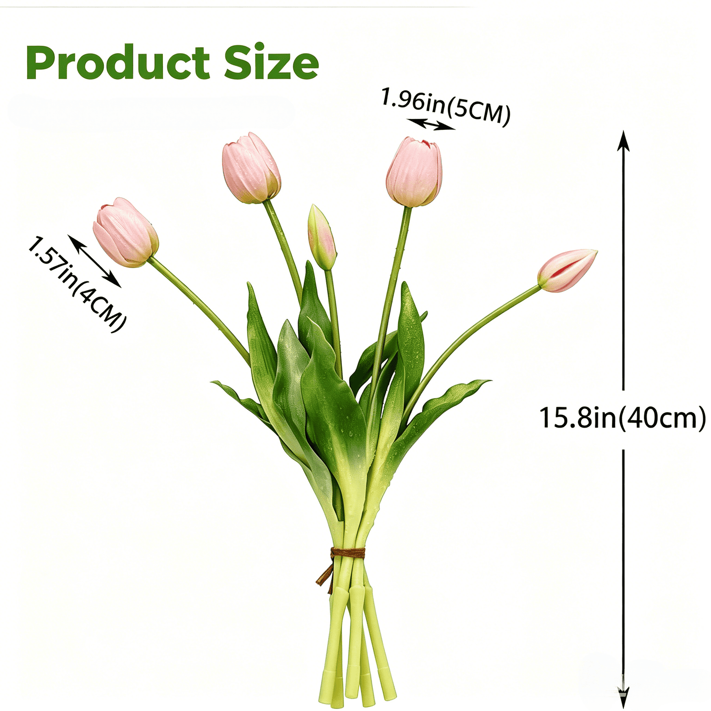 Scidweet 15 Pcs Artificial Flowers Fake Tulip, Real Touch Artificial Fake Tulip Flowers Bouquet Home Table Party Wedding Decoration, Pink