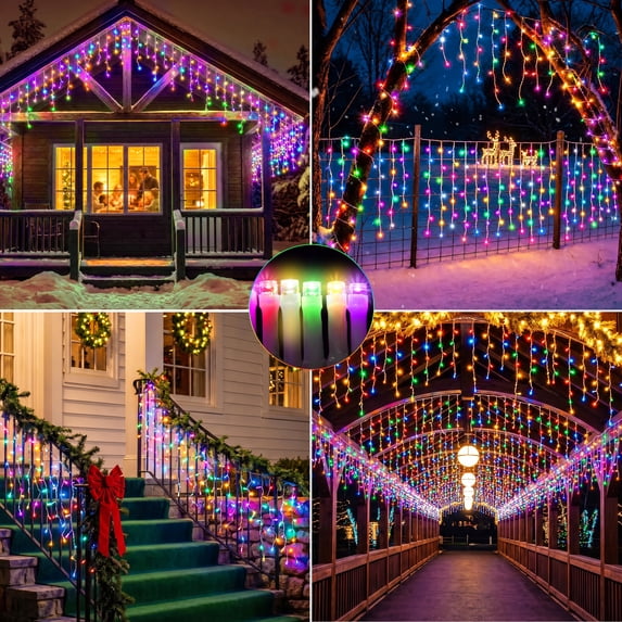 Scidweet Christmas String Lights, 33ft 400 LED Fairy Twinkle Lights 8 Modes Plug in Light for Holiday Wedding Party Home Indoor Outdoor Decoration, MultiColor