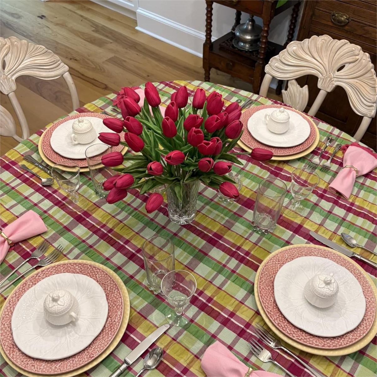 Scidweet 20 Pcs Artificial Tulips Faux Flowers, Fake Tulip for Spring Indoor Table Wedding Decorations Mother's Day Easter Gifts, Hot Pink