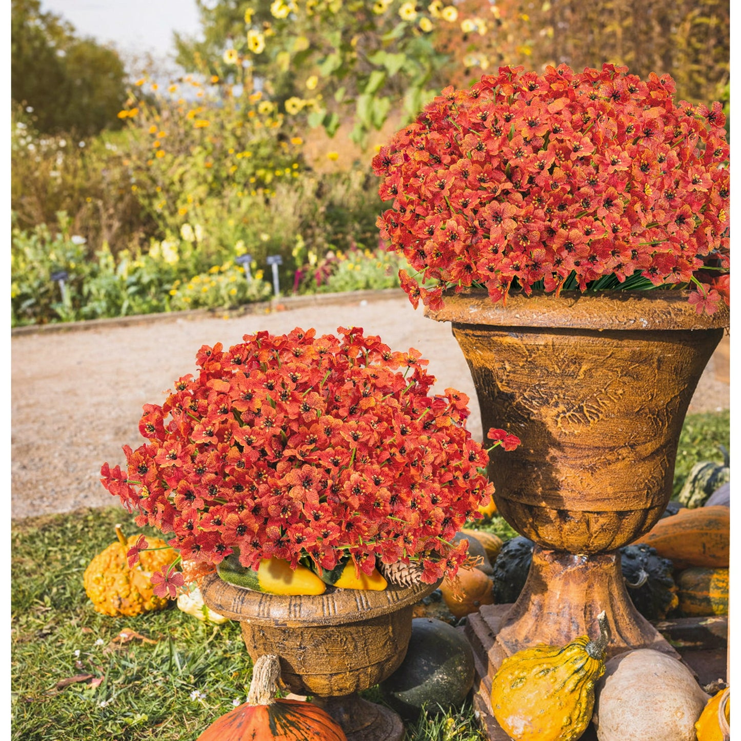 Scidweet 24 Pcs Artificial Fall Flowers, Fake Fall Decorations for Home Outdoor Autumn Plants Garden Thanksgiving Decor