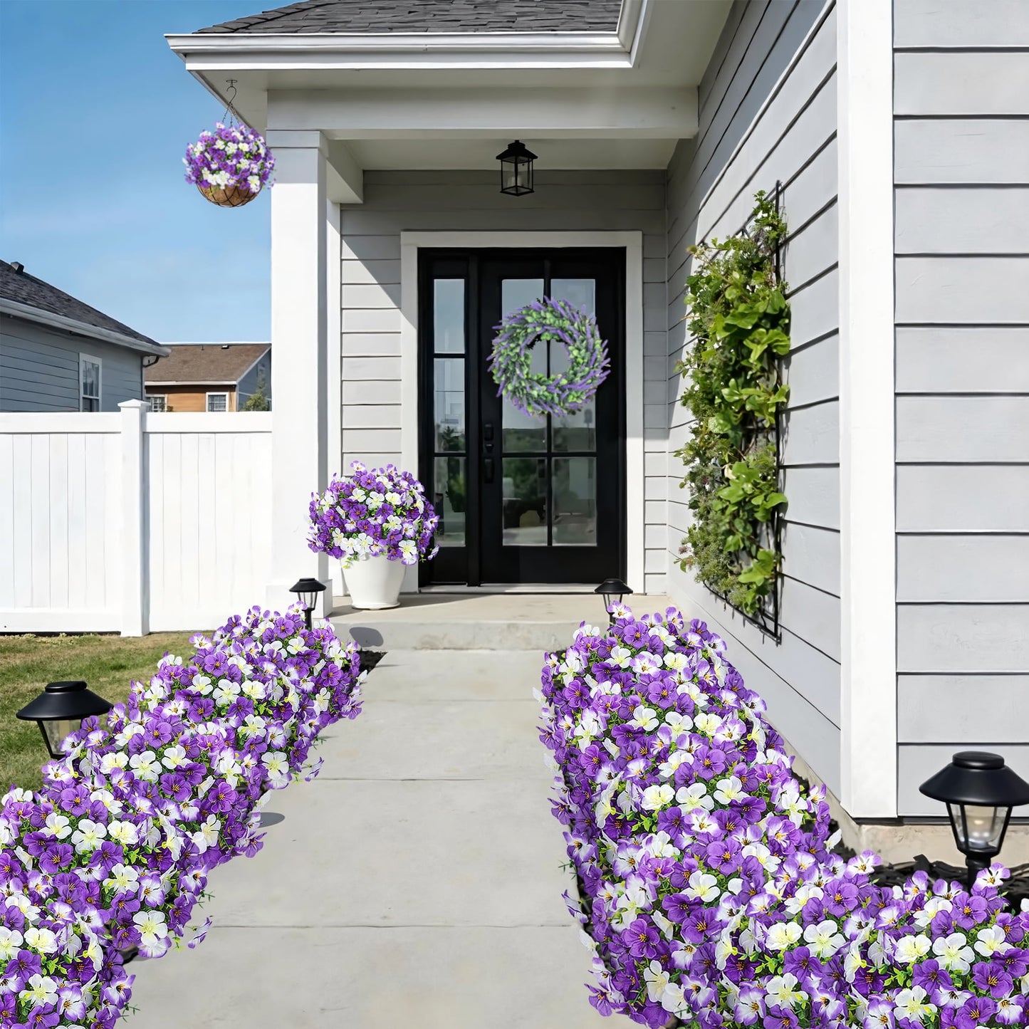 Scidweet 24 Bundles Artificial Geranium Flowers for Outdoors, Faux Silk Flowers Plants for Spring Summer Garden Patio Home Decoration, Mixcolor