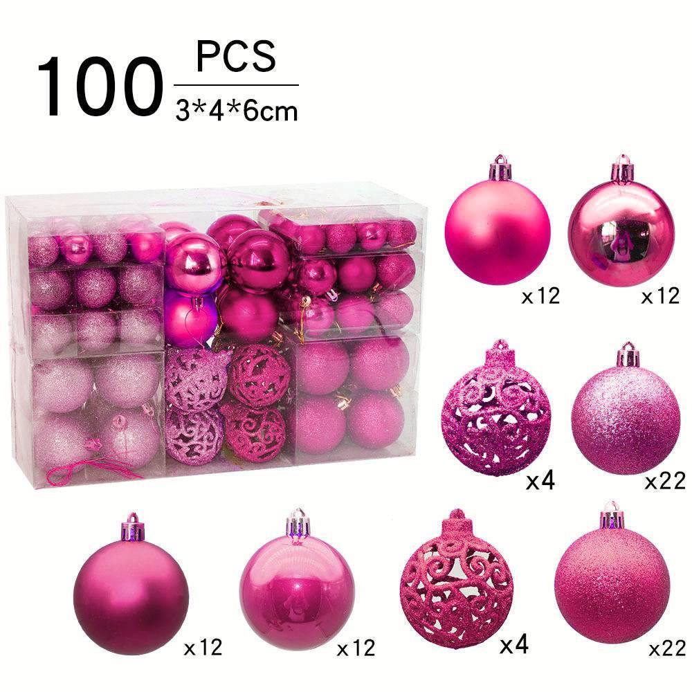 100pcs Christmas Ball Christmas Tree Decoration Pendant Christmas Decoration - aonal