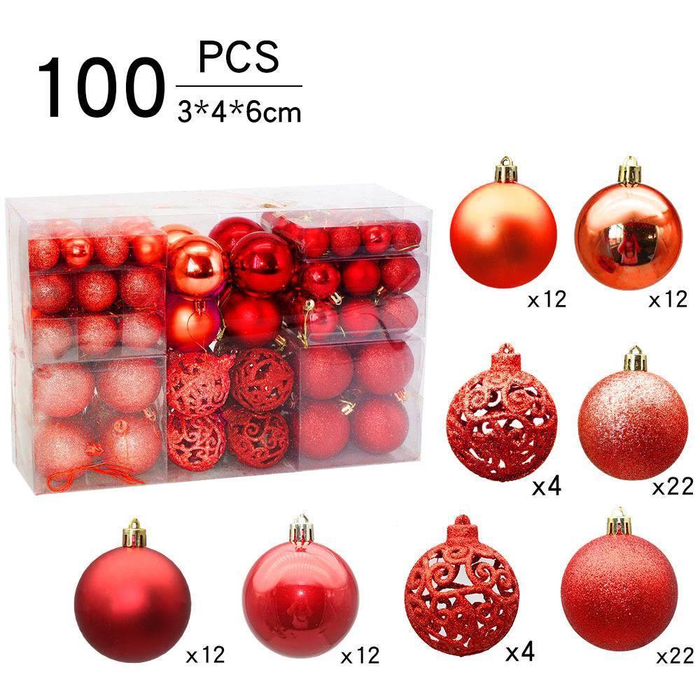 100pcs Christmas Ball Christmas Tree Decoration Pendant Christmas Decoration - aonal