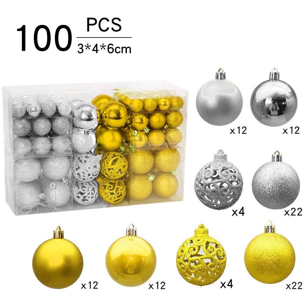 100pcs Christmas Ball Christmas Tree Decoration Pendant Christmas Decoration - aonal