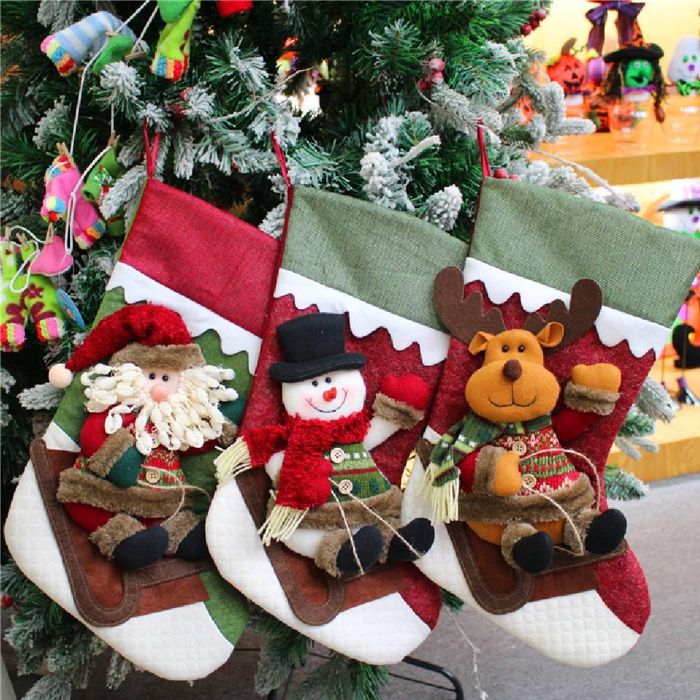 2020 Christmas Decoration Socks Christmas Gift Socks Pendant Gift Bag - aonal